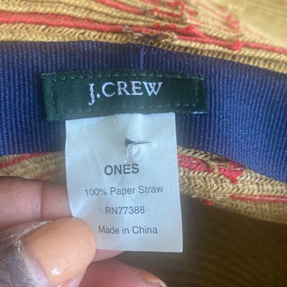 J. Crew Wide Brim Straw Hat O/S - Picture 6 of 6